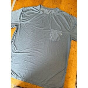 Vuori Tradewind Shirt Men XXL  Blue Performance Stretch Gym Workout Casual EUC